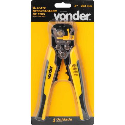 Imagem de Alicate Corte Desencapador Crimpador De Fios 8 203mm Vonder