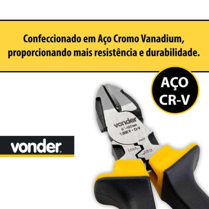 Imagem de Alicate Corte Diagonal Isolado 6 Pol Eletricista Vonder