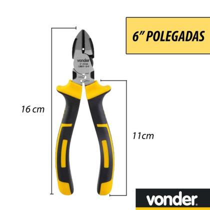 Imagem de Alicate Corte Diagonal Isolado 6 Pol Eletricista Vonder