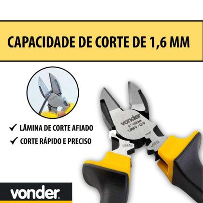Imagem de Alicate Corte Diagonal Isolado 6 Pol Eletricista Vonder