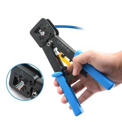 Imagem de Alicate Crimpador Rj45 Rj11 Ethernet Rede Conector Vazado Multi Função