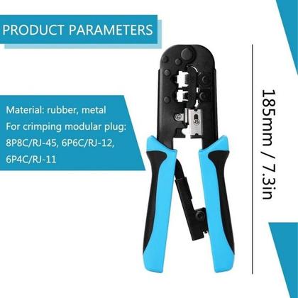 Imagem de Alicate Crimpador RJ45 RJ11 RJ12 Exbom FRM-ACR300 Profissional com Catraca