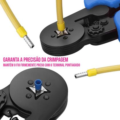 Imagem de Alicate Crimpagem Tubular Prensar Terminais Ilhós Crimpador