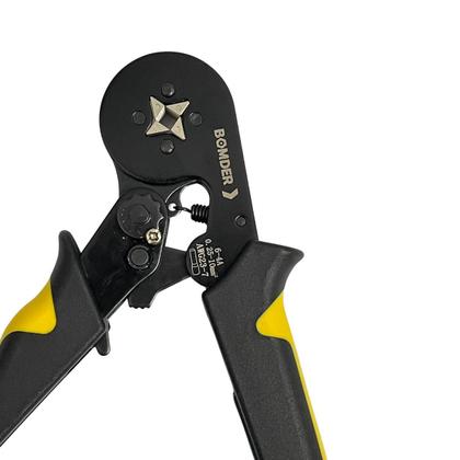 Imagem de Alicate Crimpar Prensa Com Catraca Ajustável Trava de Segurança Terminal Ilhos Tubular 0,25 A 10mm² 6-4A Profissional 1710