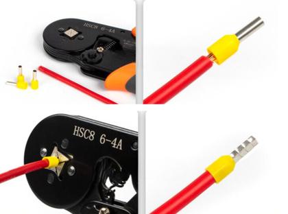 Imagem de Alicate Crimpar Prensa Com Catraca Ajustável Trava de Segurança Terminal Ilhos Tubular 0,25 A 10mm² 6-4A Profissional 1710