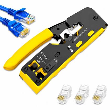 Imagem de Alicate Crimpar RJ45 RJ11 Rede Vazado Cat5 Cat6 Cat7 Crimpagem Profissional