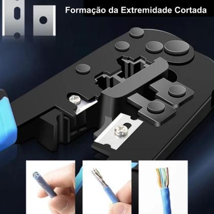 Imagem de Alicate De Crimpar Cabo De Rede Com Catraca Rj45 Rj11