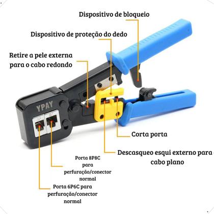 Imagem de Alicate De Crimpar Cabo De Rede Rj45 Rj11 Rj12