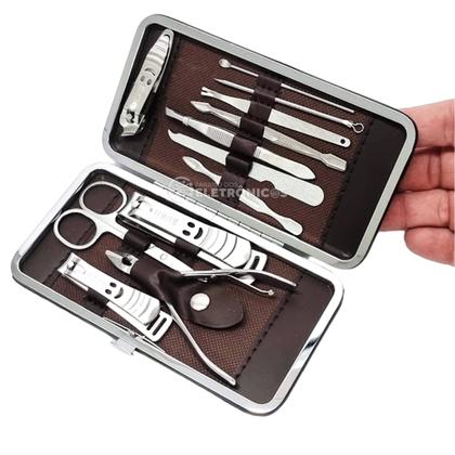 Imagem de Alicate de Manicure Profissional Kit de 12 Peças em Aço Inoxidável Alta Performance LMF1117