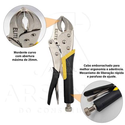 Imagem de Alicate de Pressão 9 Polegadas Curvo Cabo Emborrachado