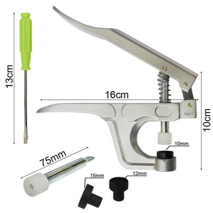 Imagem de Alicate de pressão para aplicar botões ritas 10 12 15