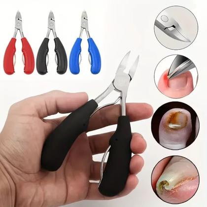 Imagem de Alicate de unha profissional 2 molas ideal corte de unha dura Cabo vermelho.