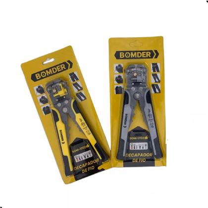 Imagem de Alicate Decapador de Fio Corta Descasca Cabo Profissional Cortador Crimpador Bomder