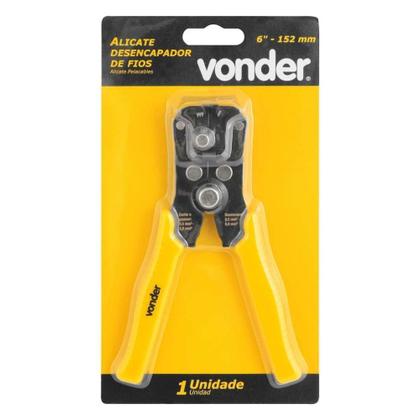 Imagem de Alicate Desencapador E Cortador De Fios Vonder 6" 152 MM