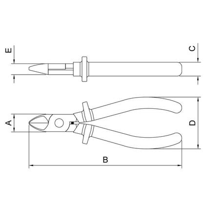 Imagem de Alicate Diagonal Corte Rente Isolado 100 V 6 Tramontina Pro