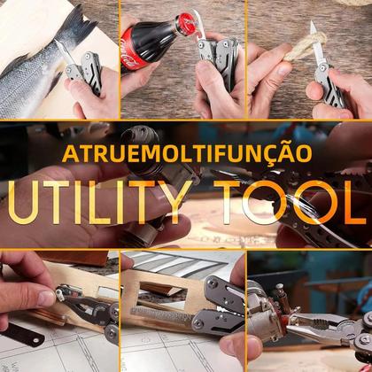Imagem de Alicate Diagonal Multifuncional 24 em 1 - Cortadores de Fio Antiderrapantes e Duráveis