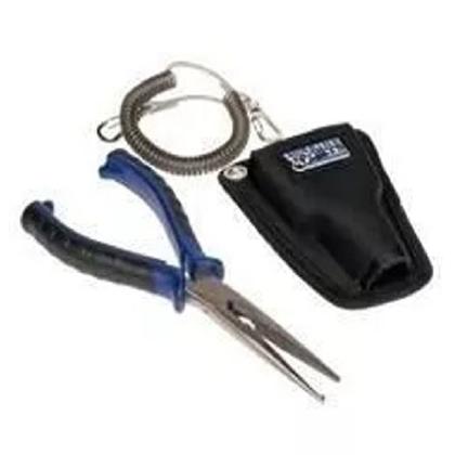 Imagem de Alicate Inox Bico Para Pesca Com Bainha e Cordão