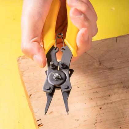 Imagem de Alicate Instalação Remoção Anéis elásticos Jogo Com 4 Cabeças Pontas Intercambiáveis