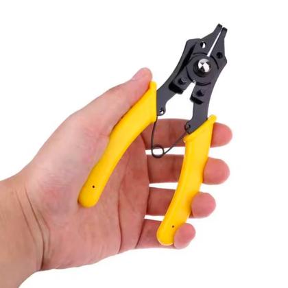 Imagem de Alicate Instalação Remoção Anéis elásticos Jogo Com 4 Cabeças Pontas Intercambiáveis