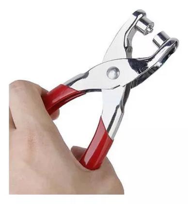 Imagem de Alicate Manual Para Vazar Pregar Aplicar Ilhós + 100 Ilhoses