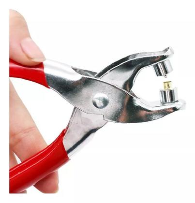 Imagem de Alicate Manual Para Vazar Pregar Aplicar Ilhós + 100 Ilhoses