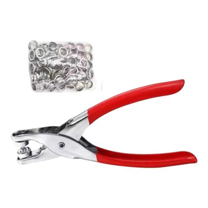 Imagem de Alicate Metal Colocação Aplicação Ilhós 4mm Com 100 Ilhoses