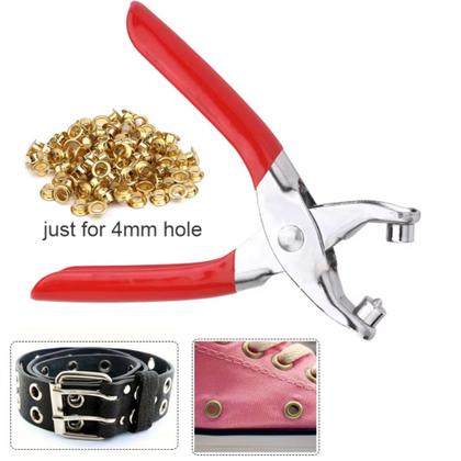 Imagem de Alicate Metal Colocação Aplicação Ilhós 4mm Com 100 Ilhoses