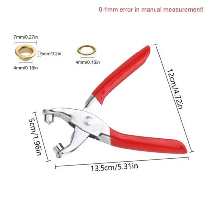 Imagem de Alicate Metal Colocação Aplicação Ilhós 4mm Com 100 Ilhoses