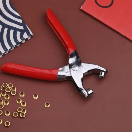 Imagem de Alicate Metal Colocação Aplicação Ilhós 4mm Com 100 Ilhoses