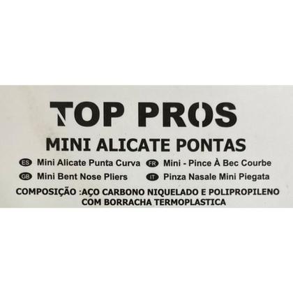 Imagem de Alicate Mini Bico Torto 4,5" Curvo Tipo Telefone Niquelado Aço Carbono Cabo Borracha Termoplástica