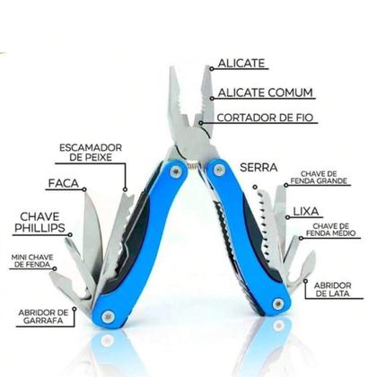 Imagem de Alicate Mini Canivete Suíço Multiuso Aço Inox Militar Tático