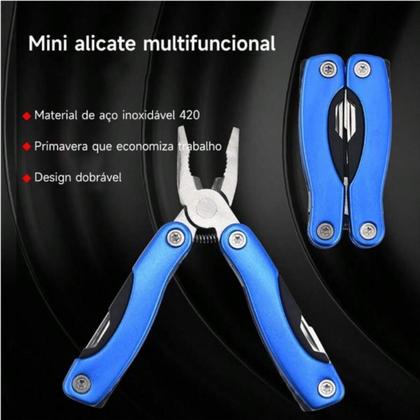 Imagem de Alicate Mini Canivete Suíço Multiuso Aço Inox Militar Tático