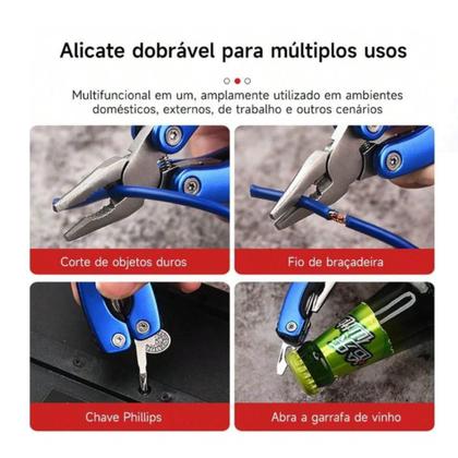 Imagem de Alicate Mini Canivete Suíço Multiuso Aço Inox Militar Tático