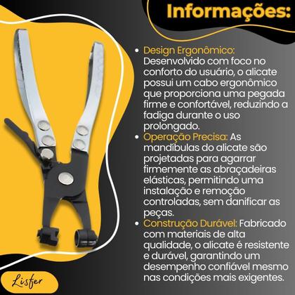 Imagem de Alicate Para Abraçadeiras Elásticas Profissional - Lisfer