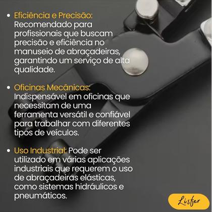 Imagem de Alicate Para Abraçadeiras Elásticas Profissional - Lisfer
