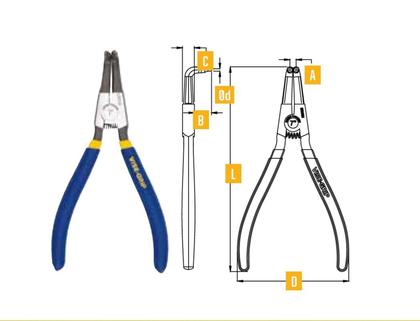 Imagem de Alicate Para Aneis Externo Curvo 1864056 Irwin 