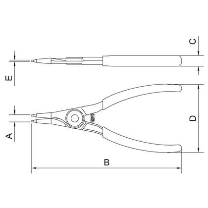 Imagem de Alicate Para Anéis Externo Reto 5 Tramontina Pro