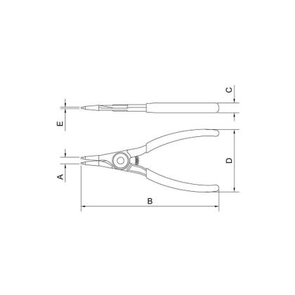Imagem de Alicate Para Anéis Externo Reto 9" Tramontina Pro Tramontina