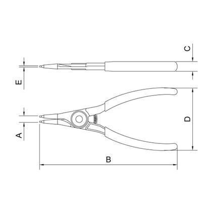 Imagem de Alicate para Anéis Externo Reto 9" Tramontina PRO