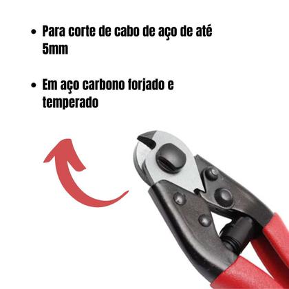 Imagem de Alicate Para Cortar Cabo De Aço Arame 7,5" Resistente a Ferrugem Lotus Plus