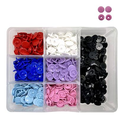 Imagem de Alicate Pregar Botão Pressão Ritas Cinza Box 140 Botões 12mm