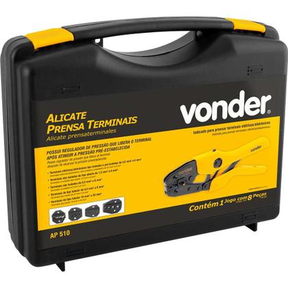 Imagem de Alicate prensa term c/ catraca kit 5 matriz 5 em 1 Vonder