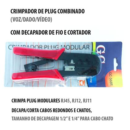 Imagem de Alicate profissional grimpar Rj11 Rj45 catraca 568r - GC