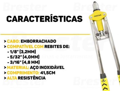 Imagem de Alicate Rebitador 17 Polegadas Fertak 1026