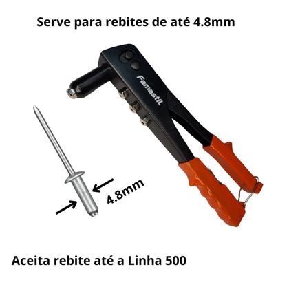 Imagem de Alicate rebitador rebitadeira Famastil 4 bicos de até 4.8mm