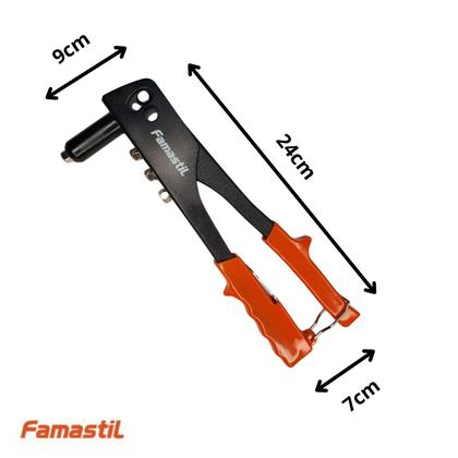 Imagem de Alicate rebitador rebitadeira Famastil 4 bicos de até 4.8mm