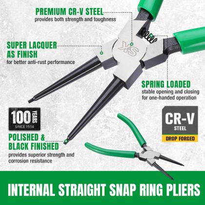 Imagem de Alicate Snap Ring SK, anel interno de 7 polegadas com mandíbula reta