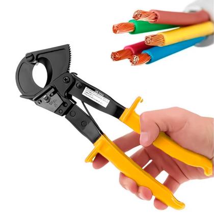 Imagem de Alicate Tesoura Catraca Regulável Ajustável  32mm A 240mm Corta Cabos Fios Até 240mm