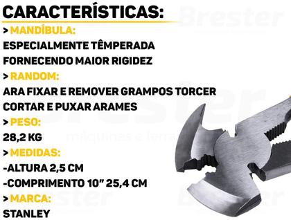 Imagem de Alicate Tipo Fazendeiro Corta Arame Grampo Cabos Elétricos 10 Polegadas Multiuso Profissional