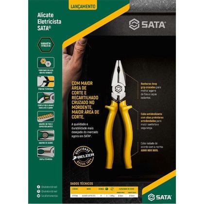 Alicate Universal 8 Polegada Eletricista ST75104L SATA - Alicate